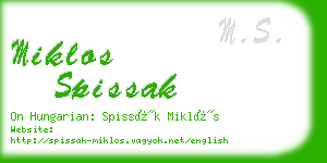 miklos spissak business card